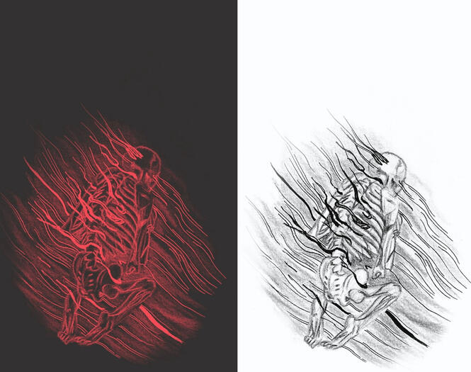 Wrath - colored pencil/digital illustration